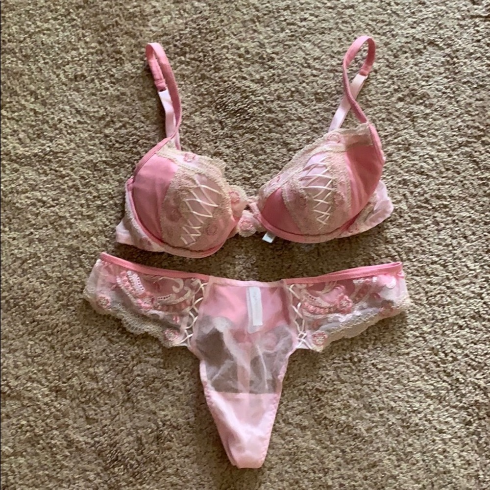 ARGENTOVIVO CORSET Pink Bra 34B & Small Thong